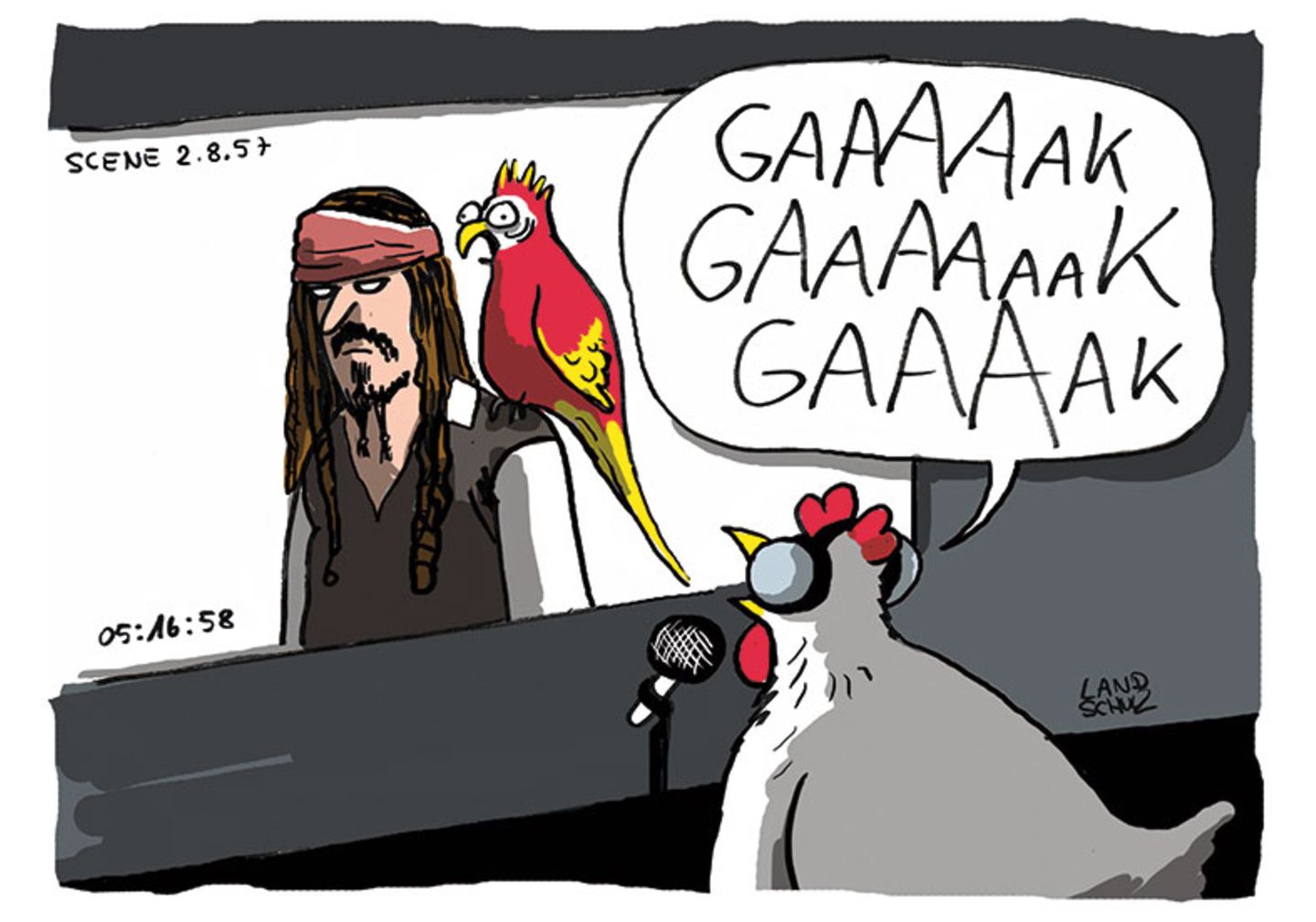 Auch außerhalb von Ostern sind Hühner gefragt, in diesem Fall als Synchronsprecher für den Papageien in "Fluch der Karibik".
