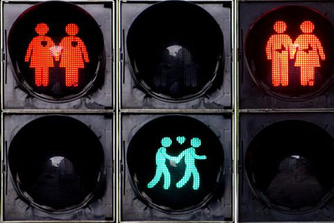 Homosexuelle Ampelpärchen in München