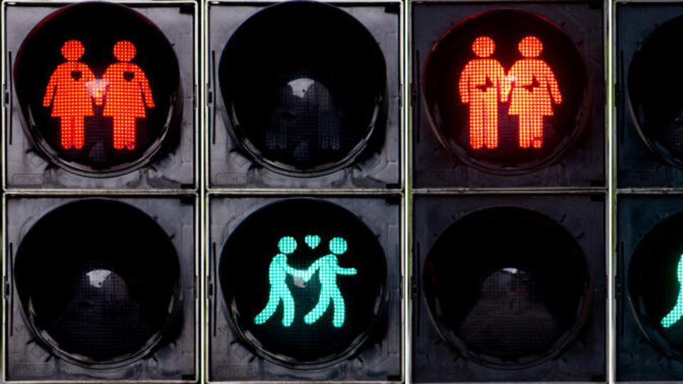 Homosexuelle Ampelpärchen in München