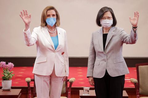 Nancy Pelosi, Vorsitzende des US-Repräsentantenhauses, und Tsai Ing-wen, Präsidentin von Taiwan