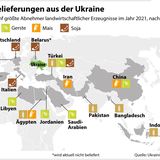 Die wichtigsten Getreide-Exportländer für die Ukraine