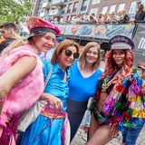 Yvonne Woelke (l-r), Claudia Obert, Katharina Fegebank und Micaela Schäfer