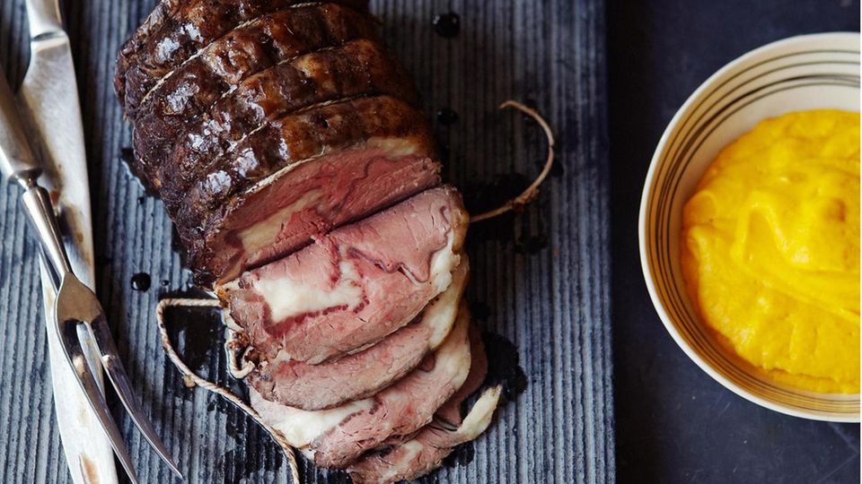 Aufgeschnittener Rib-Eye-Rinderbraten