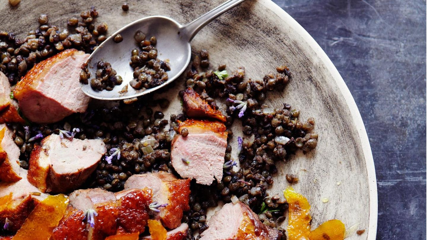 Geräucherte Entenbrust & Linsen
