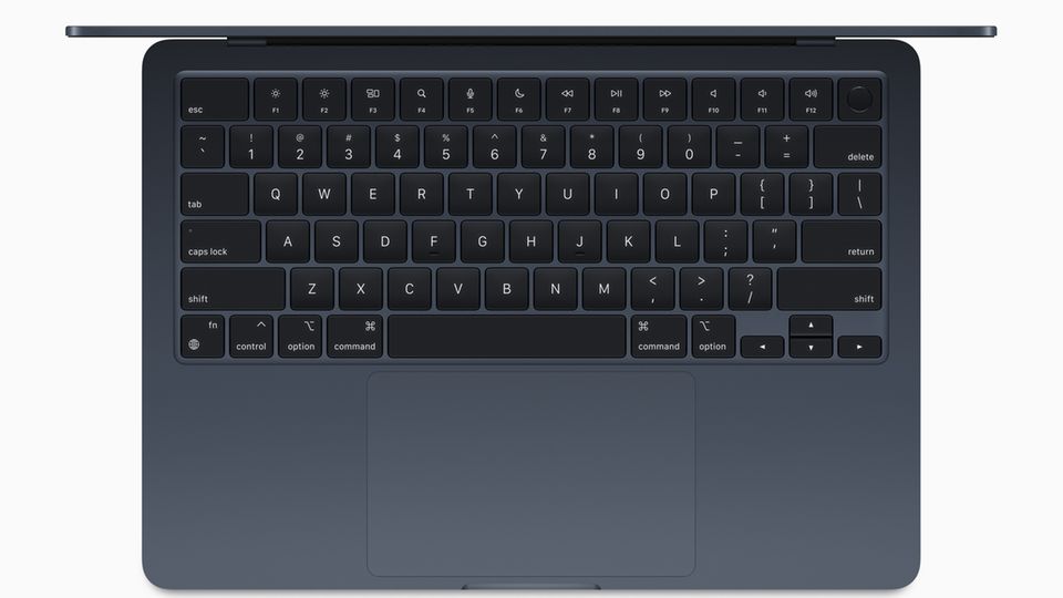 Apple MacBook Air M2 vs. M1: Die Tastatur des Apple MacBook Air M2.