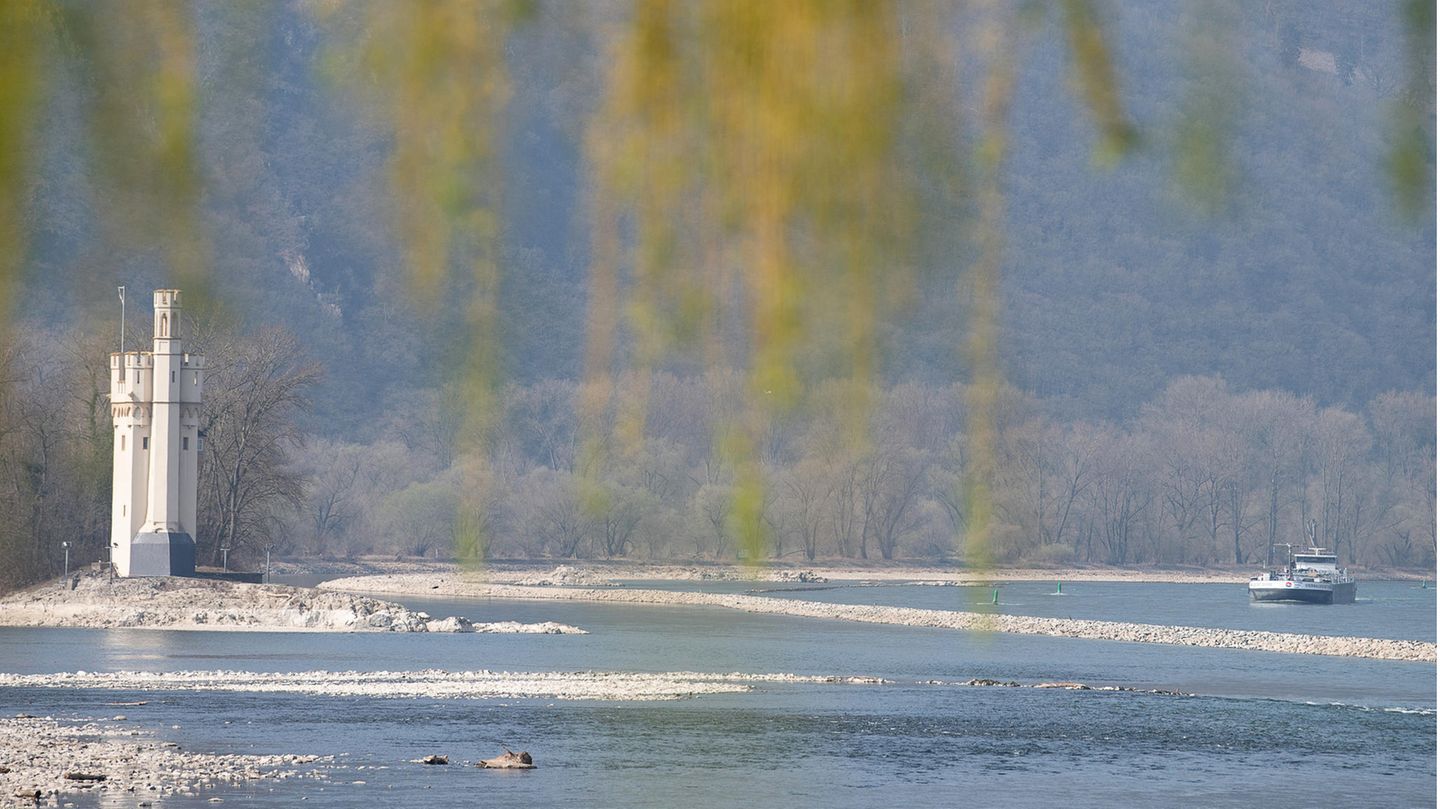 Rhein trocken - Mäuseturm Bingen