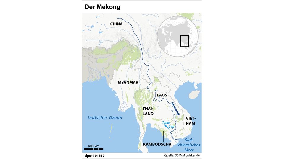 Eine Karte des Mekong