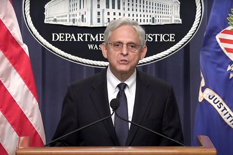 Merrick Garland, Justizminister der USA, spricht vor Journalisten Merrick Garland, Justizminister der USA, spricht vor Journalisten