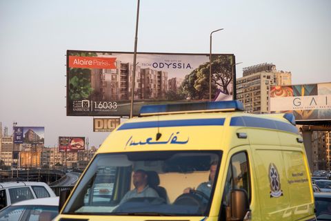 Ein Krankenwagen in Kairo, Ägypten