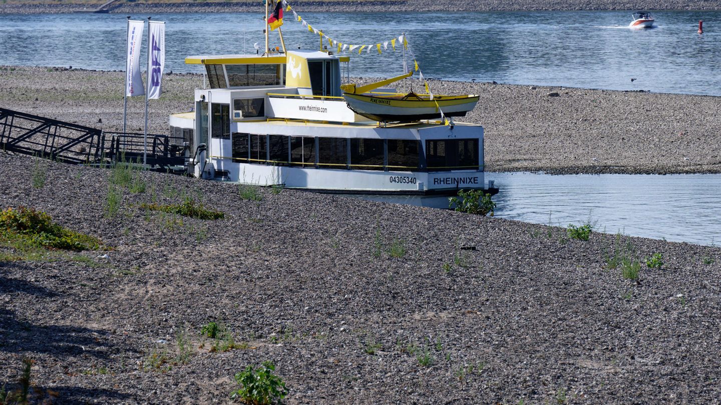 Rhein trocken - Fähre Bonn