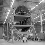 Mithilfe hölzerner Modelle im Maßstab 1:1 wurden bei der Planung in den 1960er Jahren über den Rumpfquerschnitt entschieden.