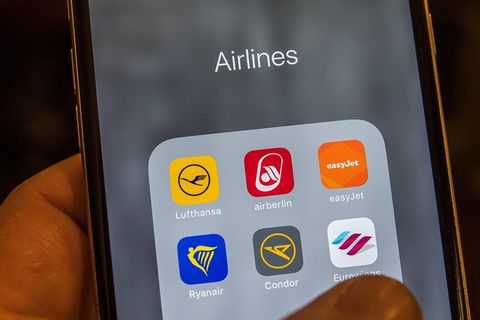 Airline-Apps auf dem Mobiltelefon