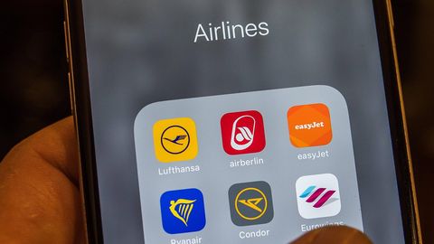 Airline-Apps auf dem Mobiltelefon