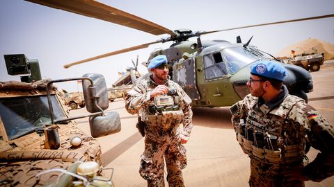 Deutsche Bundeswehrsoldaten im Camp Castor in Mali