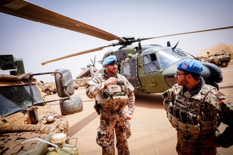 Deutsche Bundeswehrsoldaten im Camp Castor in Mali