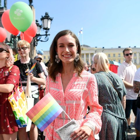 Finnlands Premierministerin Sanna Marin bei der Helsinki Pride Parade