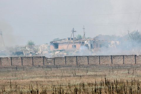 Das Feuer in einem Munitionsdepot in Mayskoye auf der Krim wurde laut russischem Verteidigungsministerium durch Sabotage ausgelöst