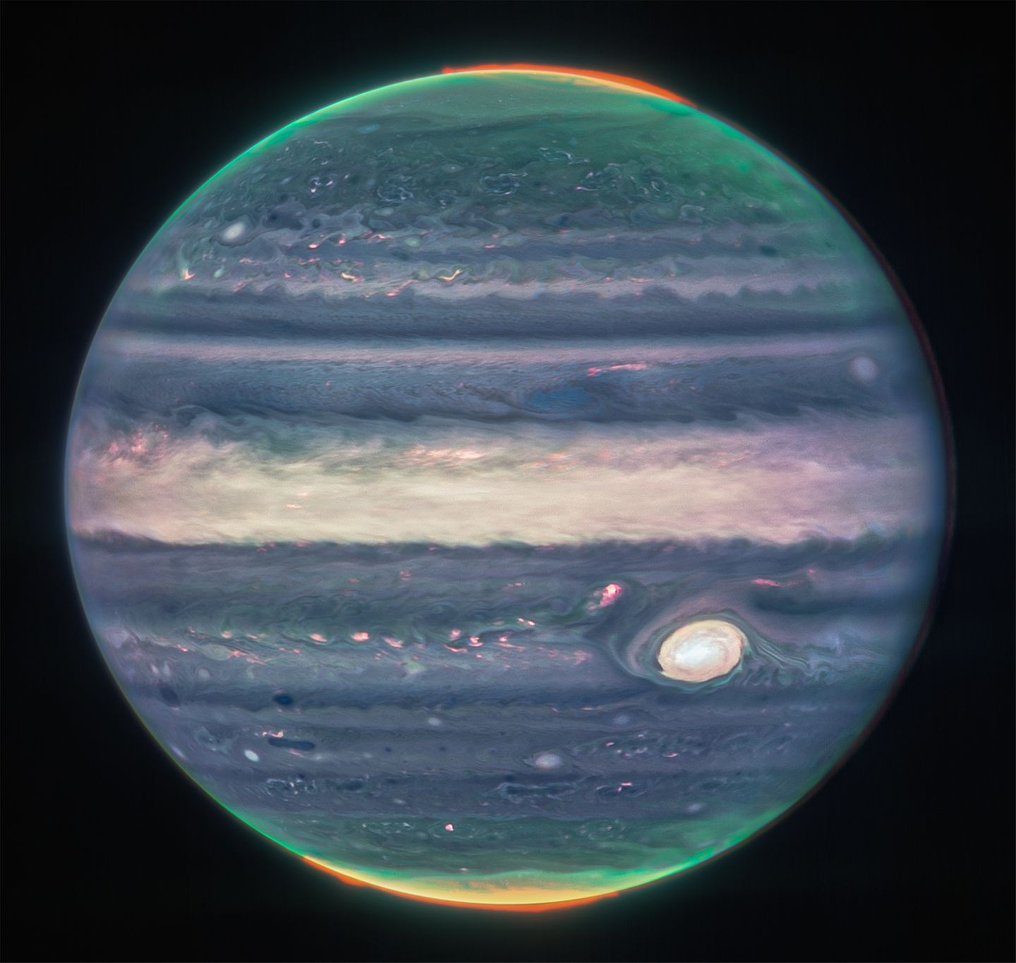 James Webb Jupiter in dreifachem Infrarot James Webb Jupiter in dreifachem Infrarot