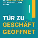Tür zu, Licht aus – Plakate erklären Energiesparmaßnahmen in Geschäften