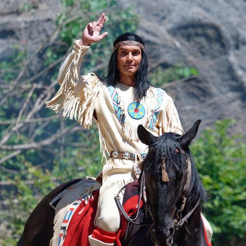 Winnetou und Old Shatterhand reiten