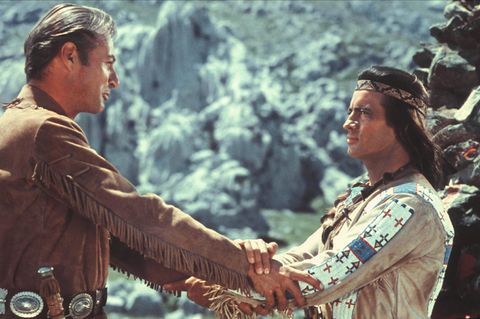 Lex Barker und Pierre Brice in einer "Winnetou"-Verfilmung