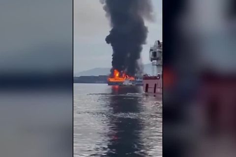 Video: Passagierschiff in Flammen