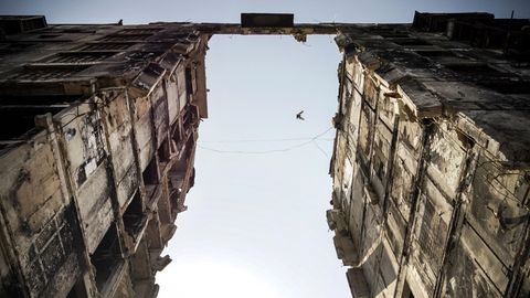 Zerstörte Gebäude in Mariupol