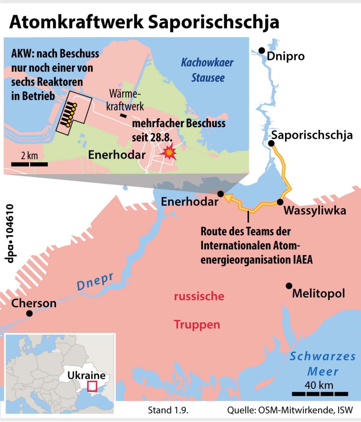 Atomkraftwerk Saporischschja und Umland