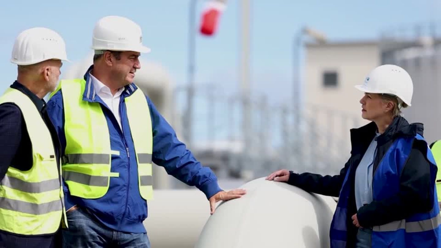 Video: Schwesig und Söder besuchen geplante LNG-Einspeisestelle