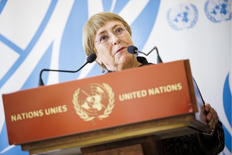 Michelle Bachelet, UN-Hochkommissarin für Menschenrechte, hat den Bericht über die Internierungslager in Xinjiang, China, vorgelegt