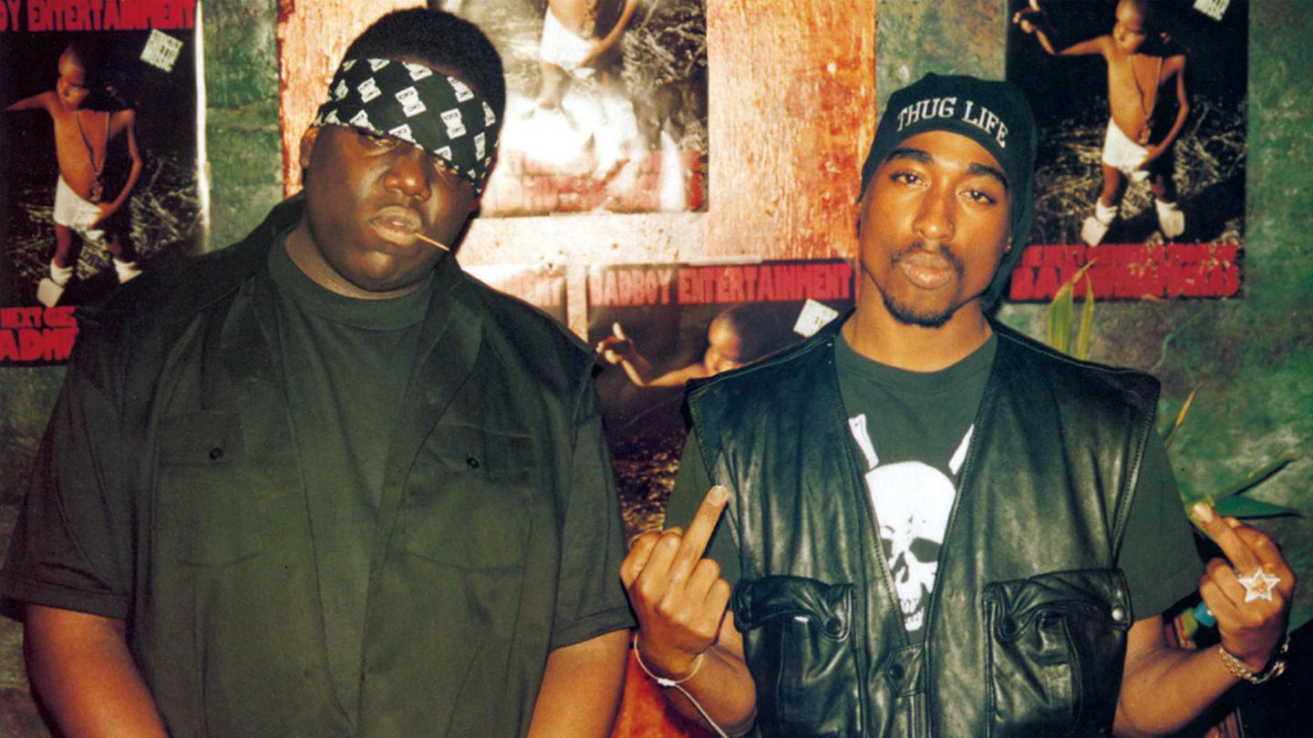 "The Nototrious B.I.G" und Tupac Shakur Die Rapstars Christopher "Biggie Smalls" Wallace (l.), bekannt als "The Nototrious B.I.G" und Tupac Shakur