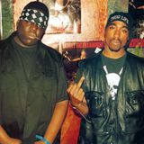 Die Rapstars Christopher "Biggie Smalls" Wallace (l.), bekannt als "The Nototrious B.I.G" und Tupac Shakur