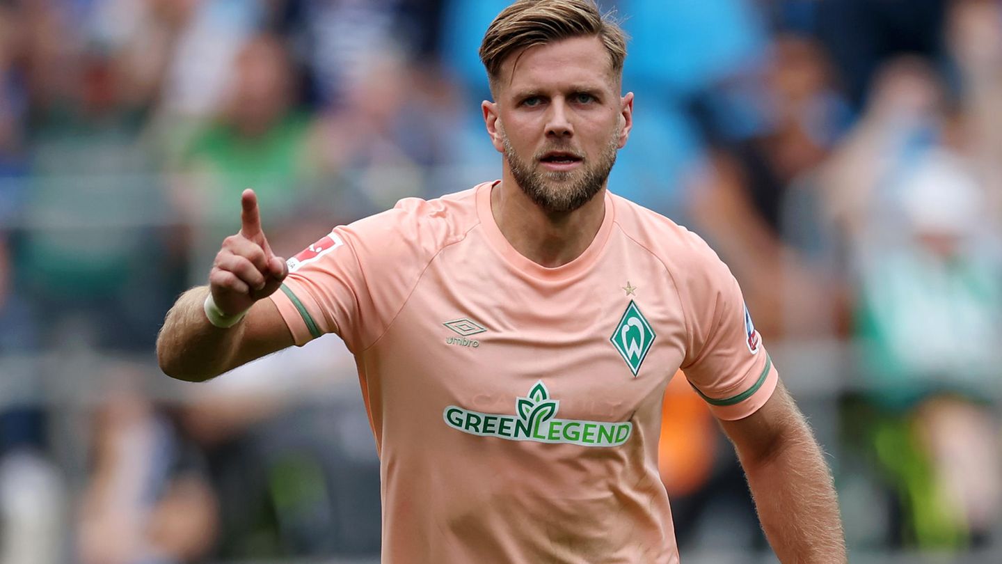 Werder Bremens Niclas Füllkrug bejubelt einen Treffer gegen den VfL Bochum