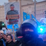 Polizeibeamte bei der Demonstration