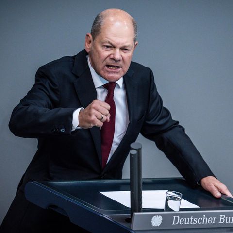 Bundeskanzler Olaf Scholz in der Generaldebatte im Bundestag