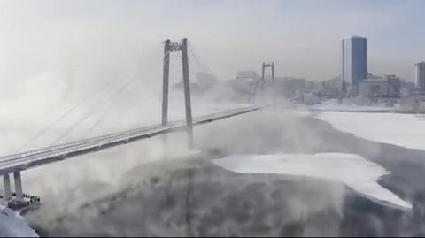 Ein Screenshot aus dem Video: So wirbt angeblich Gazprom mit einem harten, kalten Winter.
