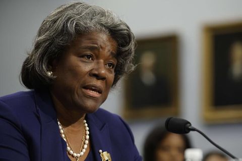 "Wir haben Beweise dafür, dass die Russen Hunderttausende ukrainische Bürger vertrieben haben", sagt die amerikanische UN-Botschafterin Linda Thomas-Greenfield