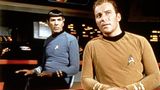 Captain Kirk und der Vulkanier Spock auf der Brücke des Raumschiff Enterprise