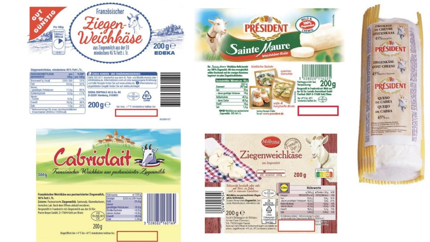 Insgesamt sieben Ziegenkäseprodukte sind vom Rückruf betroffen