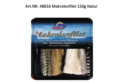 Der Hersteller Ostsee Fisch ruft sein Produkt "Makrelenfilet Natur, über Buchenholz geräuchert, 150 g" zurück
