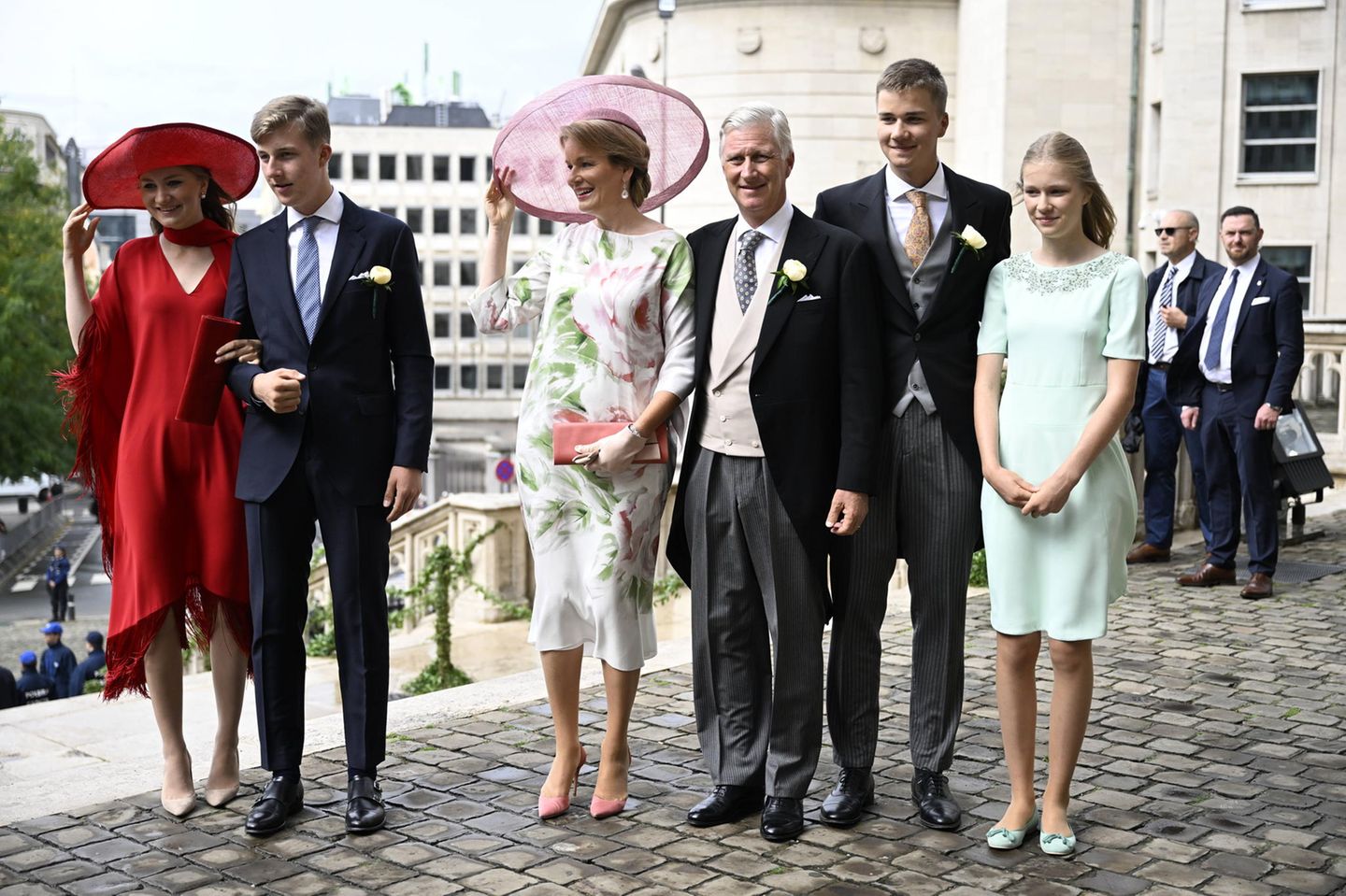 Die royale Familie bei der Ankunft vor der Kathedrale in Brüssel