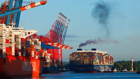 Dunkle Aussichten für die Konjuktur: Containerterminal im Hamburger Hafen