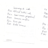 "Learning to cook", also mit dem Titel Kochen lernen, wurde dieser Fund betitelt. Der oder die Lesende interessierte sich ganz offenbar für Rezepte – hauptsächlich für Süßspeisen und bemerkte am Ende noch das Wort Caviar, für das sich jedoch keine Seitenangabe findet.