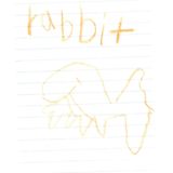 Hier soll ein Hase zu sehen sein. Um alle Zweifel auszuschließen, wurde dies noch ausdrücklich ("rabbit") annotiert.