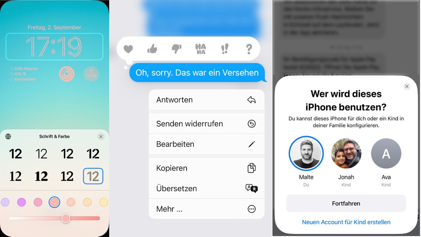 Mit dem neuen Lockscreen, überarbeiteten Nachrichten und Familien-Funktionen hat iOS 16 viel zu bieten