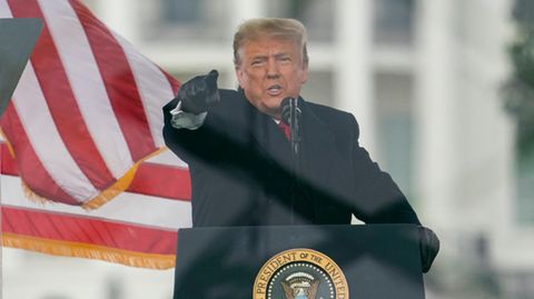 Donald Trump während seiner Rede vor der Erstürmung des Kapitols in Washington