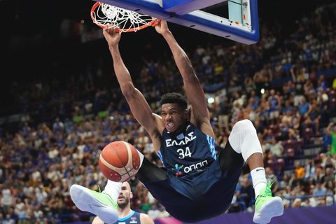 Giannis Antetokounmpo aus Griechenland, hier im Vorrundenspiel der Basketball-EM gegen Estland