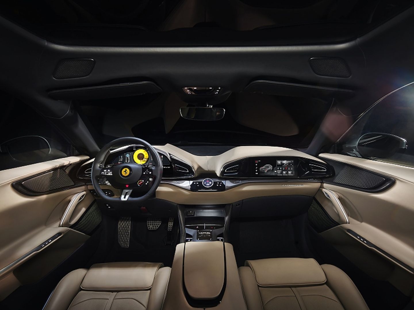 Die Fahrerkabine des Ferrari Purosangue 