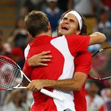 Federer feiert mit Wawrinka Gold für die Schweiz