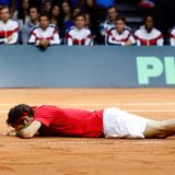 Federer am Boden